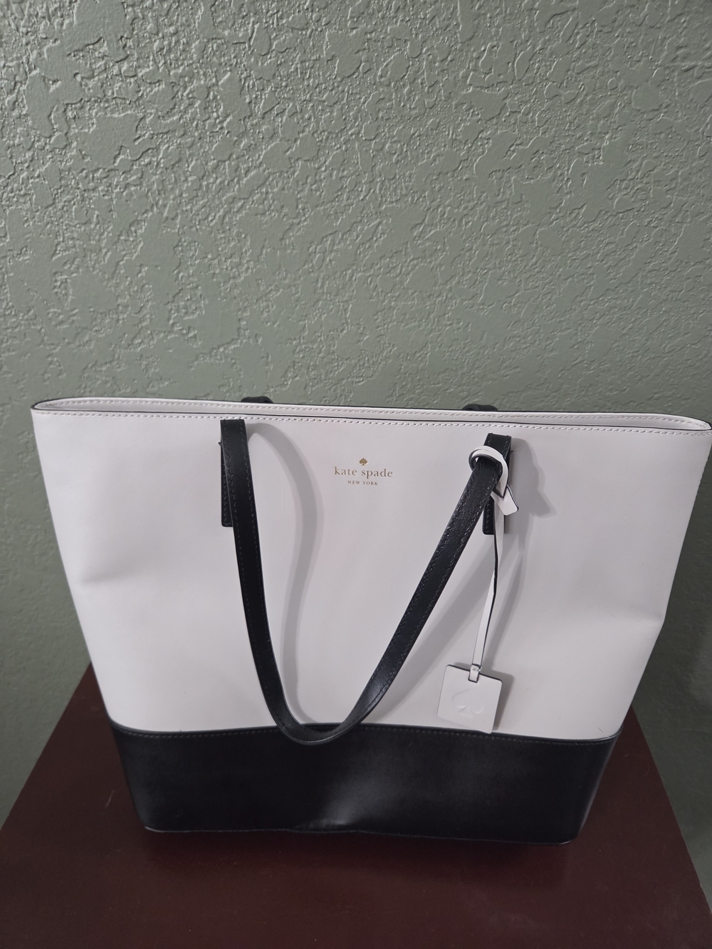 kate spade Two-Tone Grey and Black Leather Tote